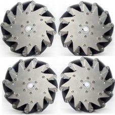 Mecanum Omni Directional Wheel (4 Pieces)-203mm Stainless Steel   